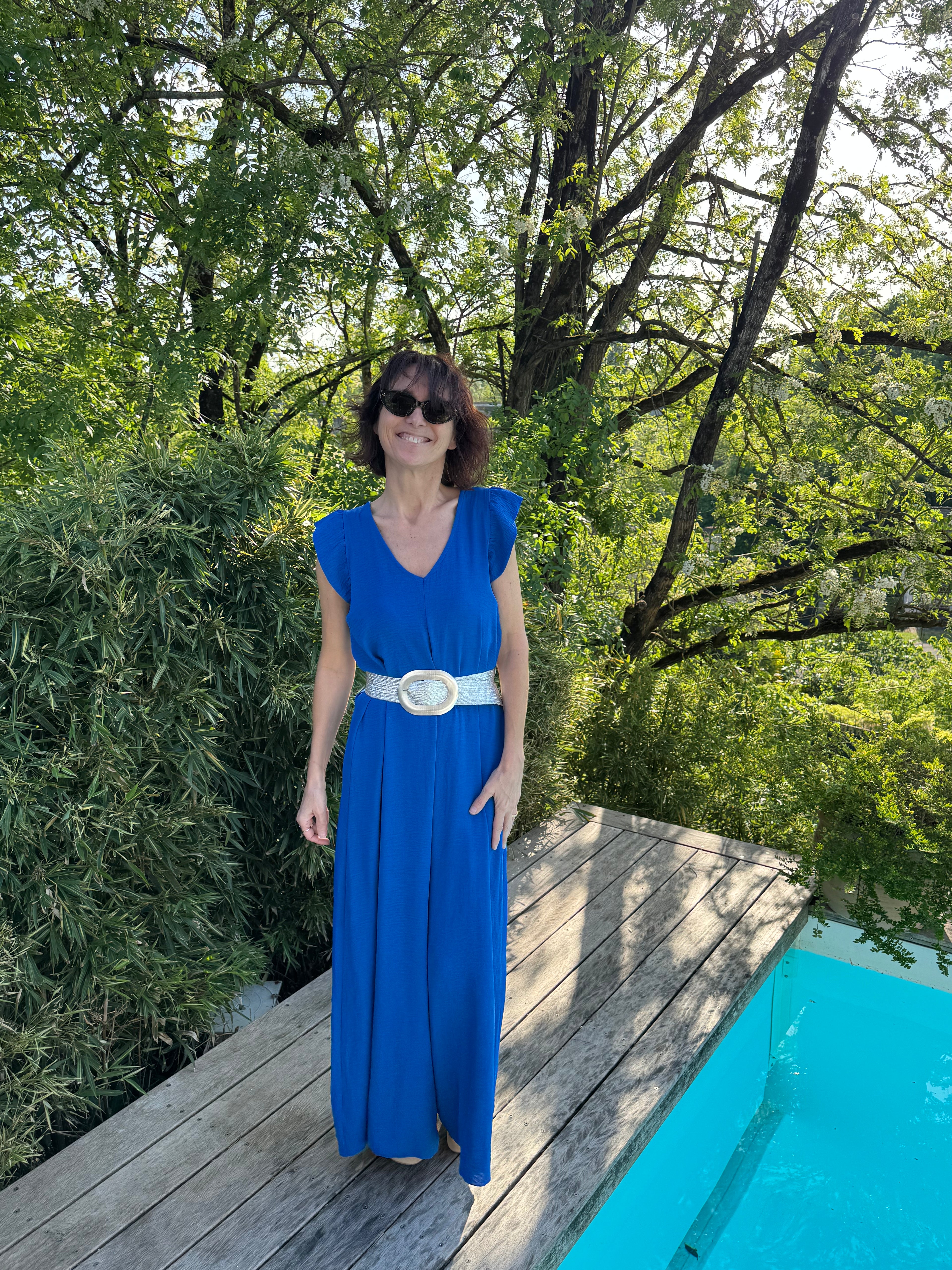 Combinaison V Bleue Roi