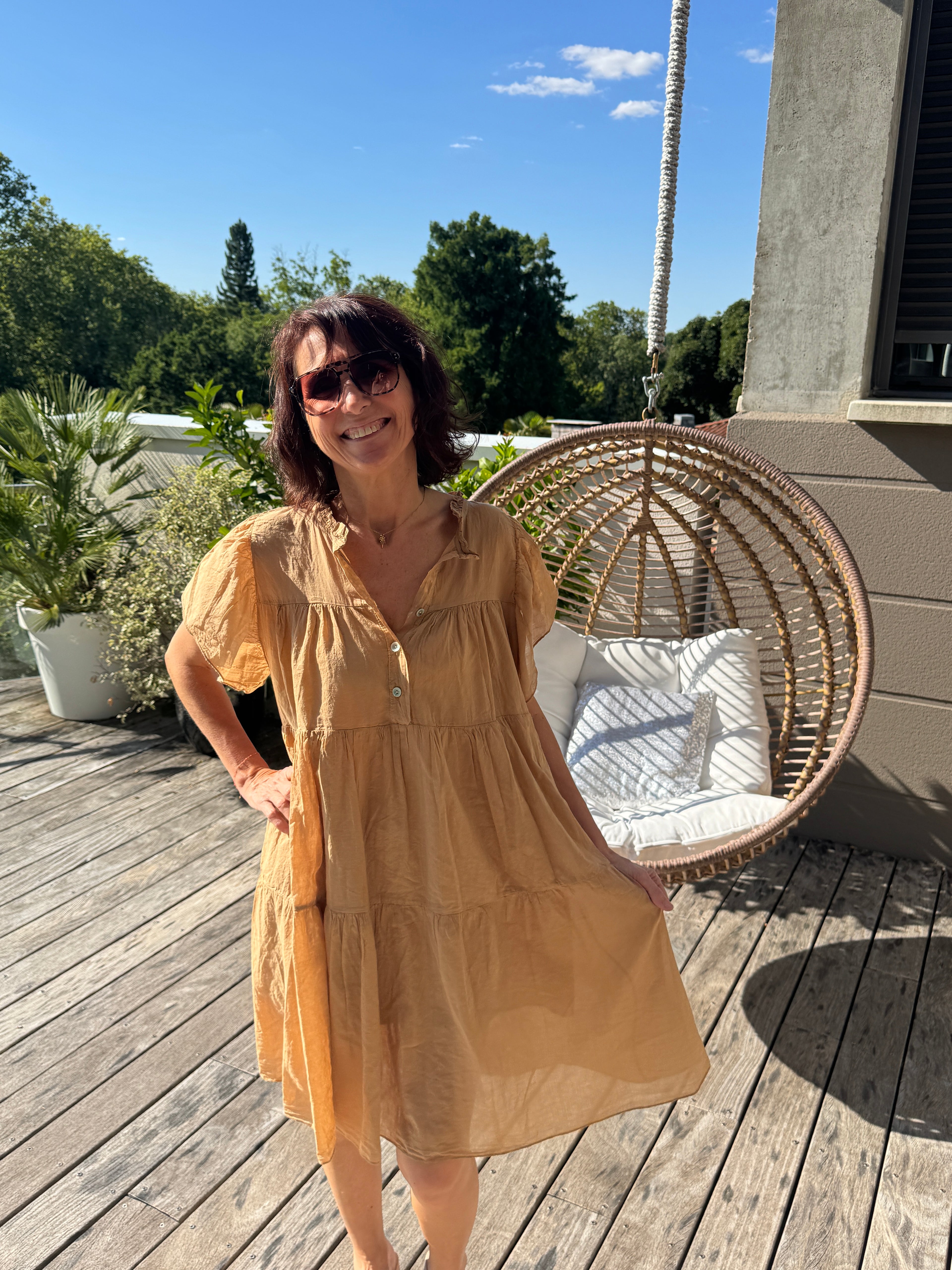 Robe Voile Légère Camel