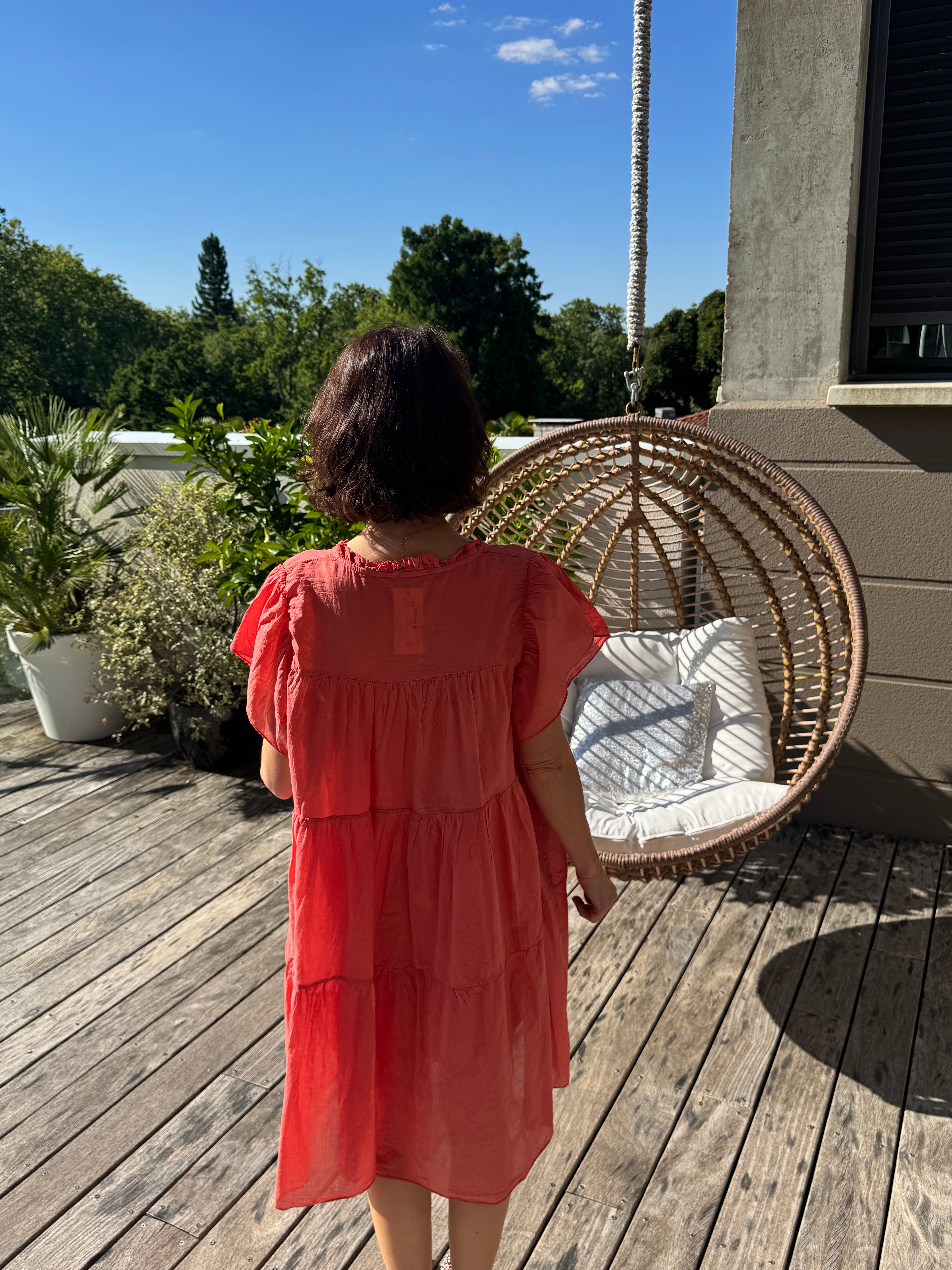Robe Voile Légère Corail