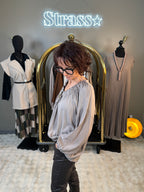 Blouse Froncée Soleil Taupe