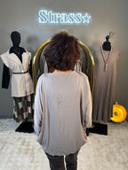 Blouse Froncée Soleil Taupe