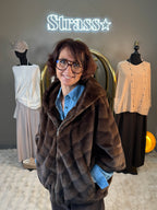 Manteau Faux Vison Capuche