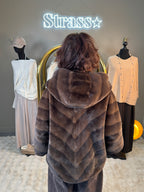 Manteau Faux Vison Capuche