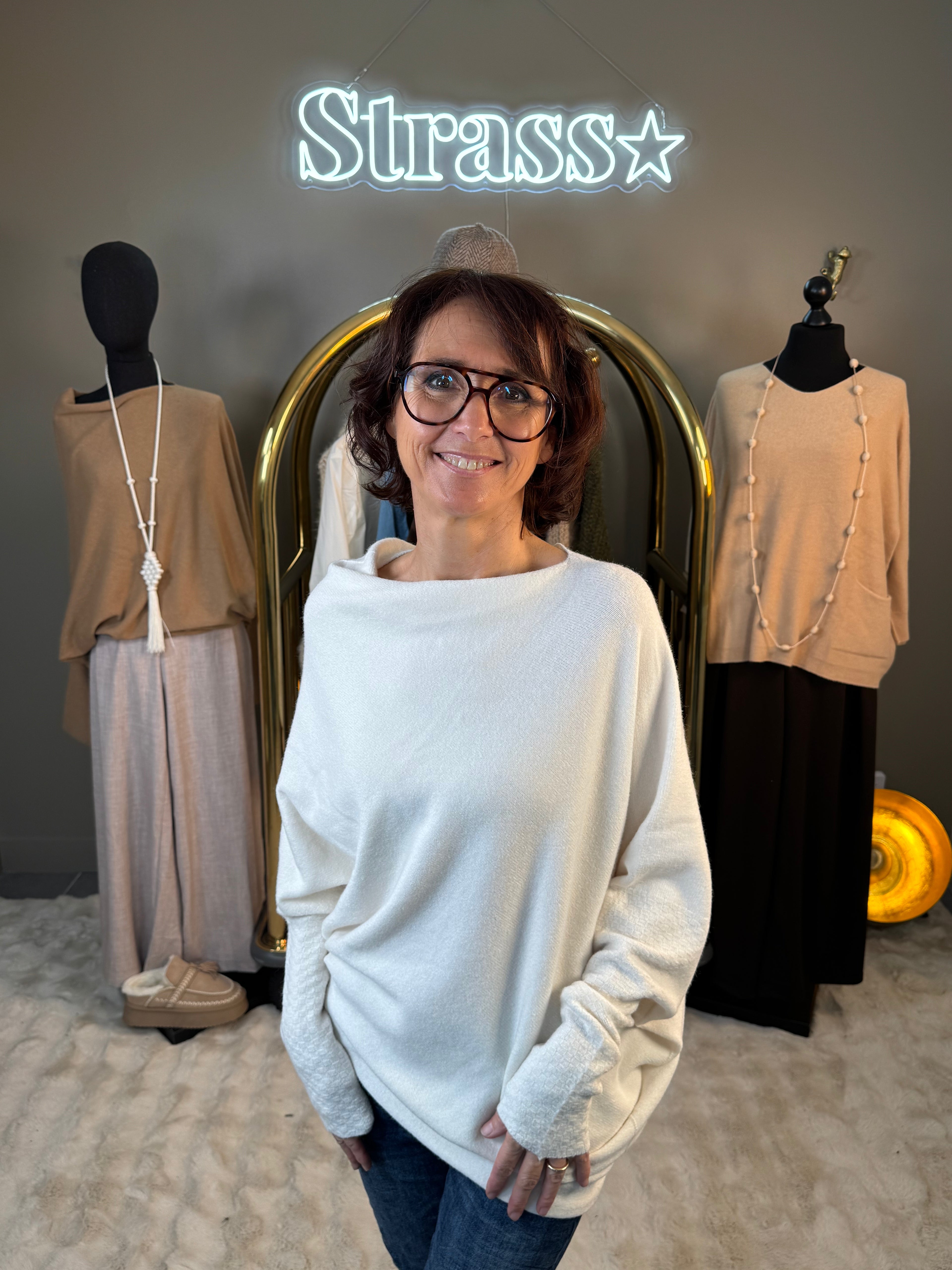 Pull Max Asymétrique Écru