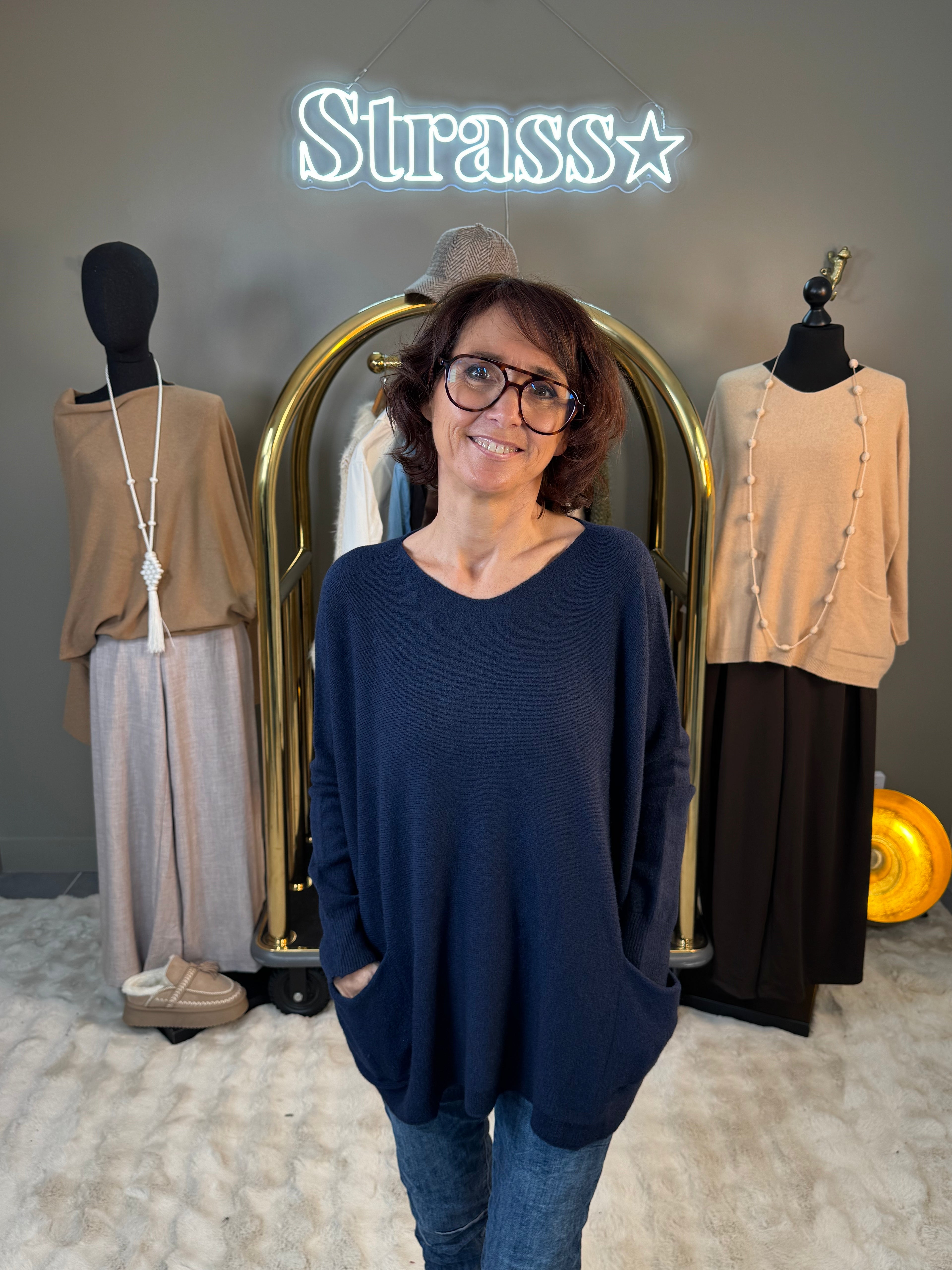 Pull Max Poche Bleu Marine