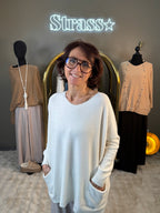 Pull Max Poche Écru