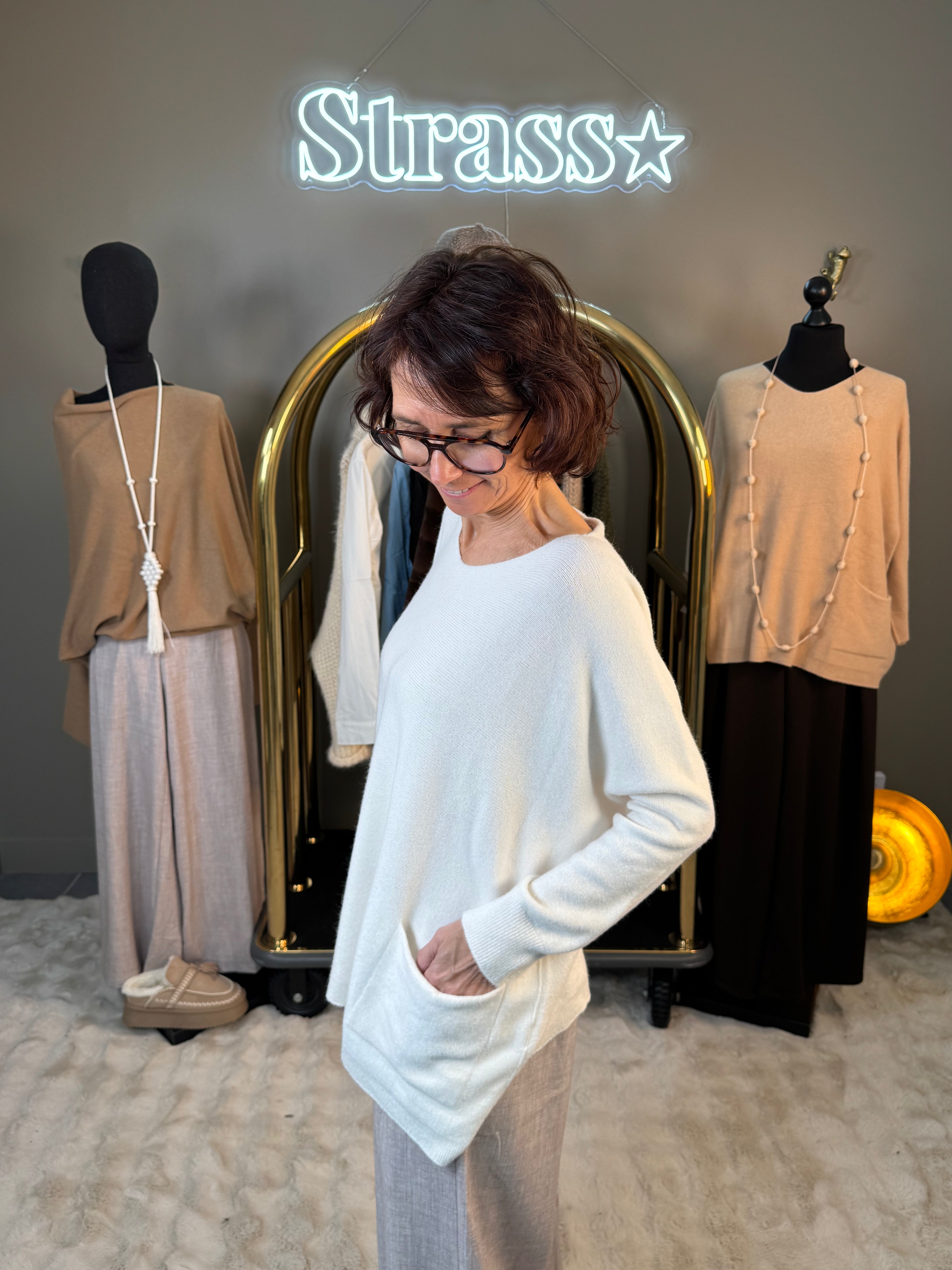 Pull Max Poche Écru