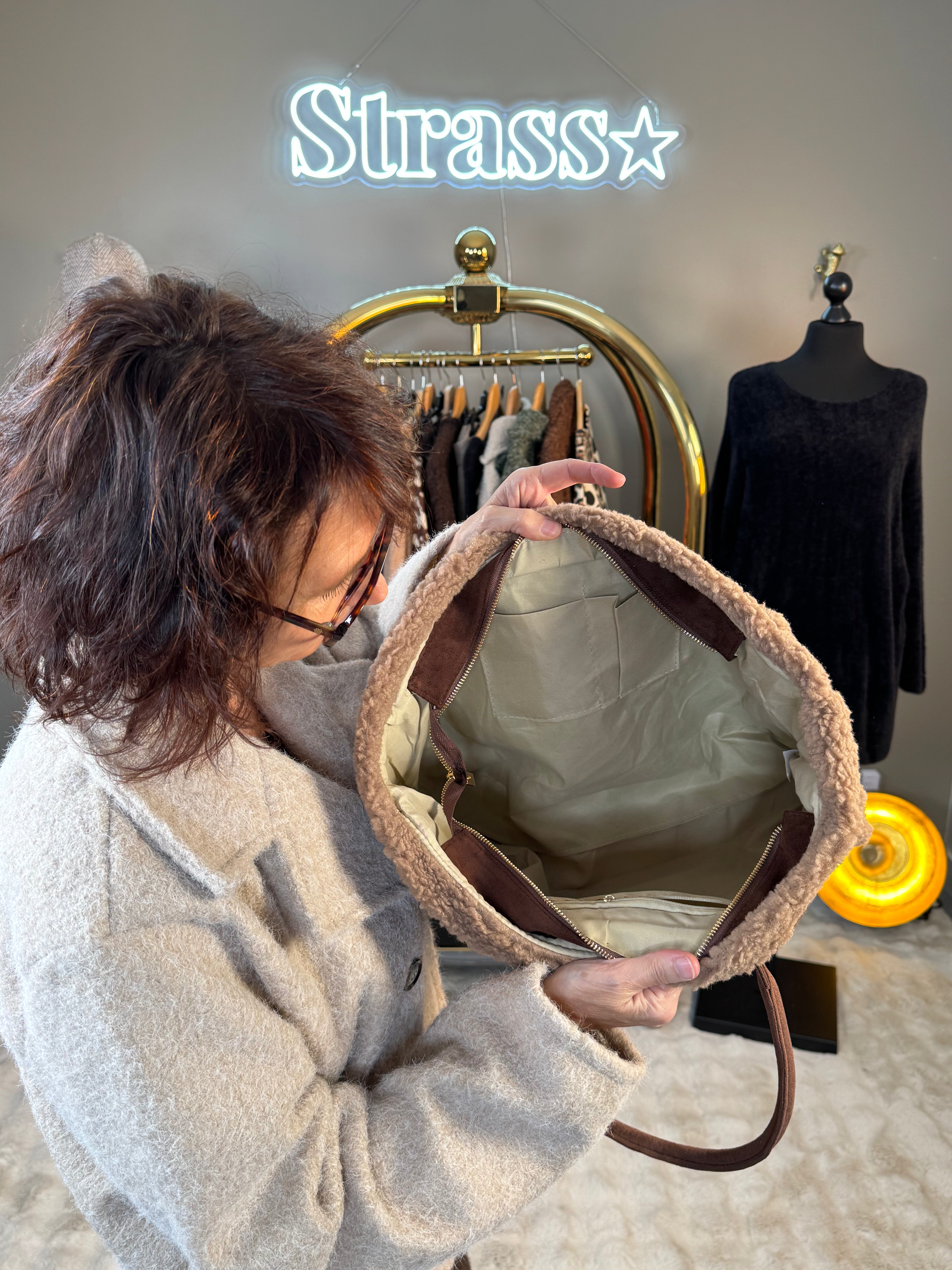 Sac Cabas Mouton Retourné Choco