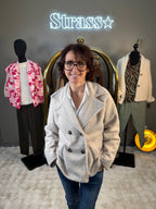 Veste 4 Boutons Laine Rase Beige