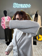 Veste 4 Boutons Laine Rase Beige