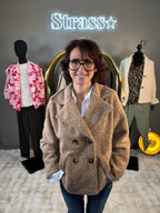 Veste 4 Boutons Laine Rase Camel