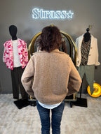 Veste 4 Boutons Laine Rase Camel