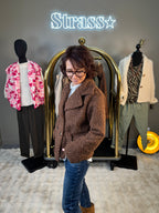 Veste 4 Boutons Laine Rase Choco