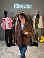 Veste 4 Boutons Laine Rase Choco