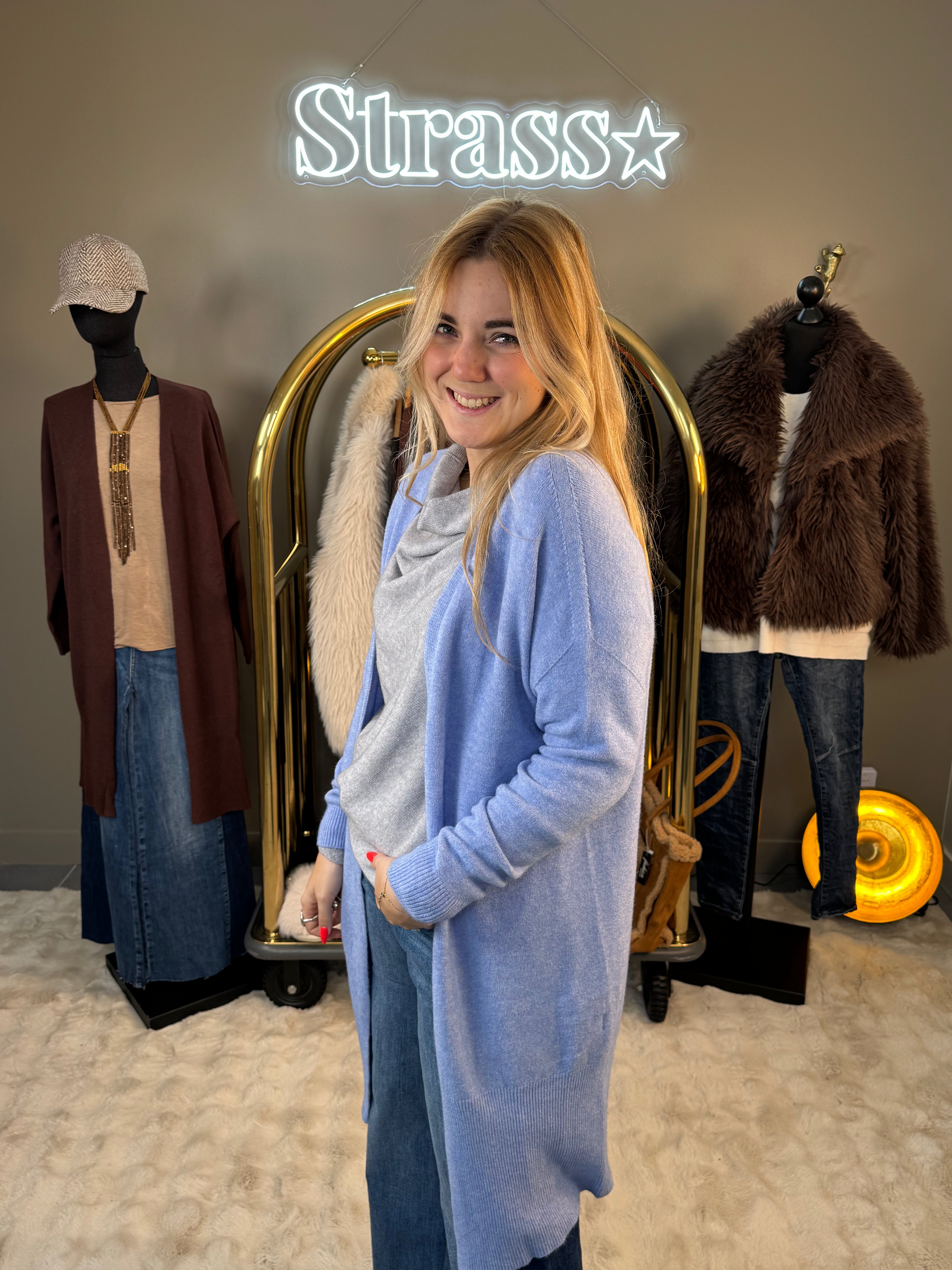 Gilet Mi-Long Max Bleu Ciel