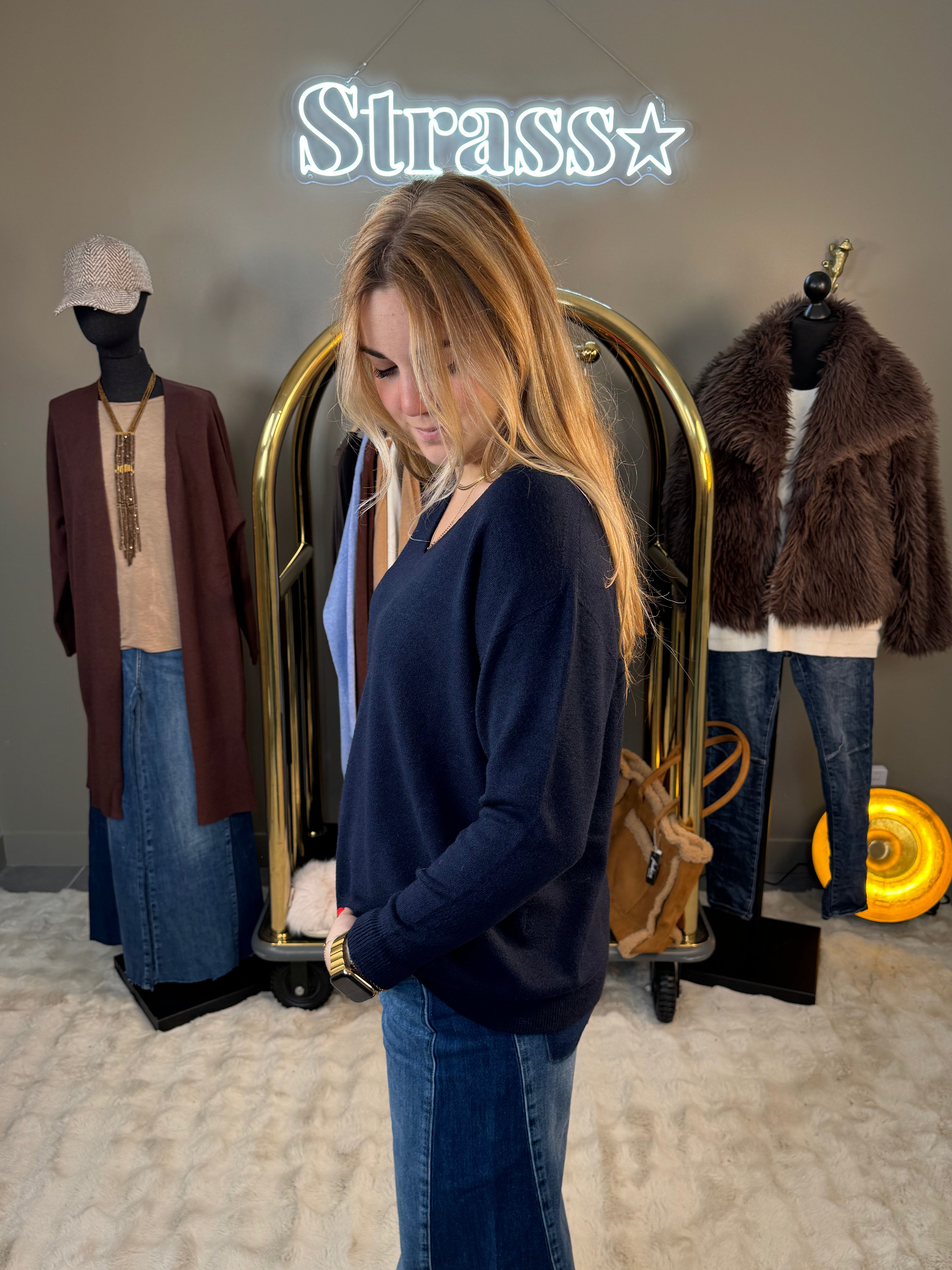 Pull Max V Bleu Marine