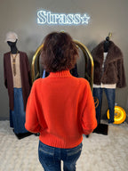 Pull Max Col Montant Orange