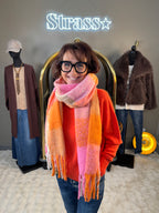 Écharpe Caline Carreaux Orange