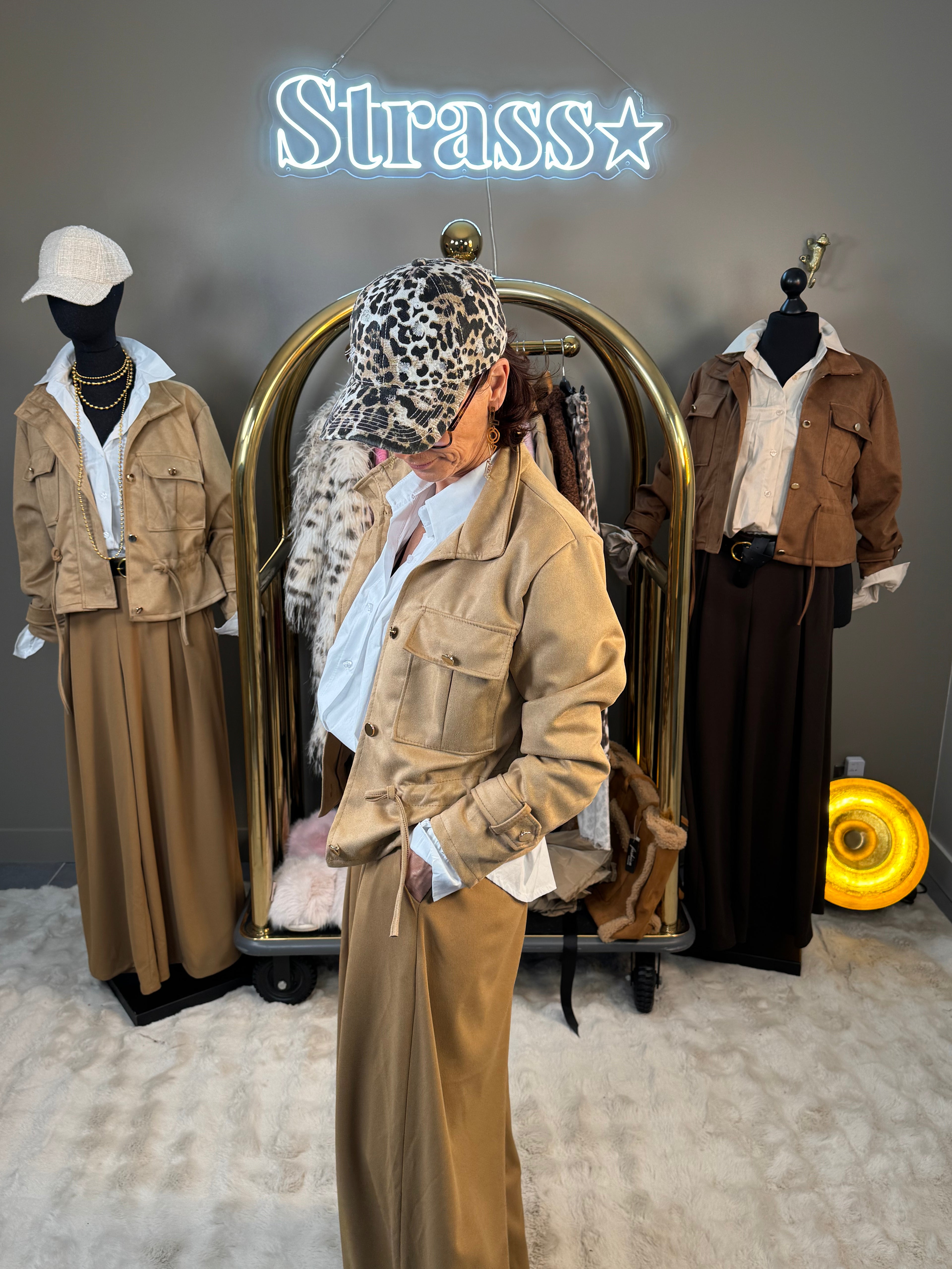 Veste Suédine Camel