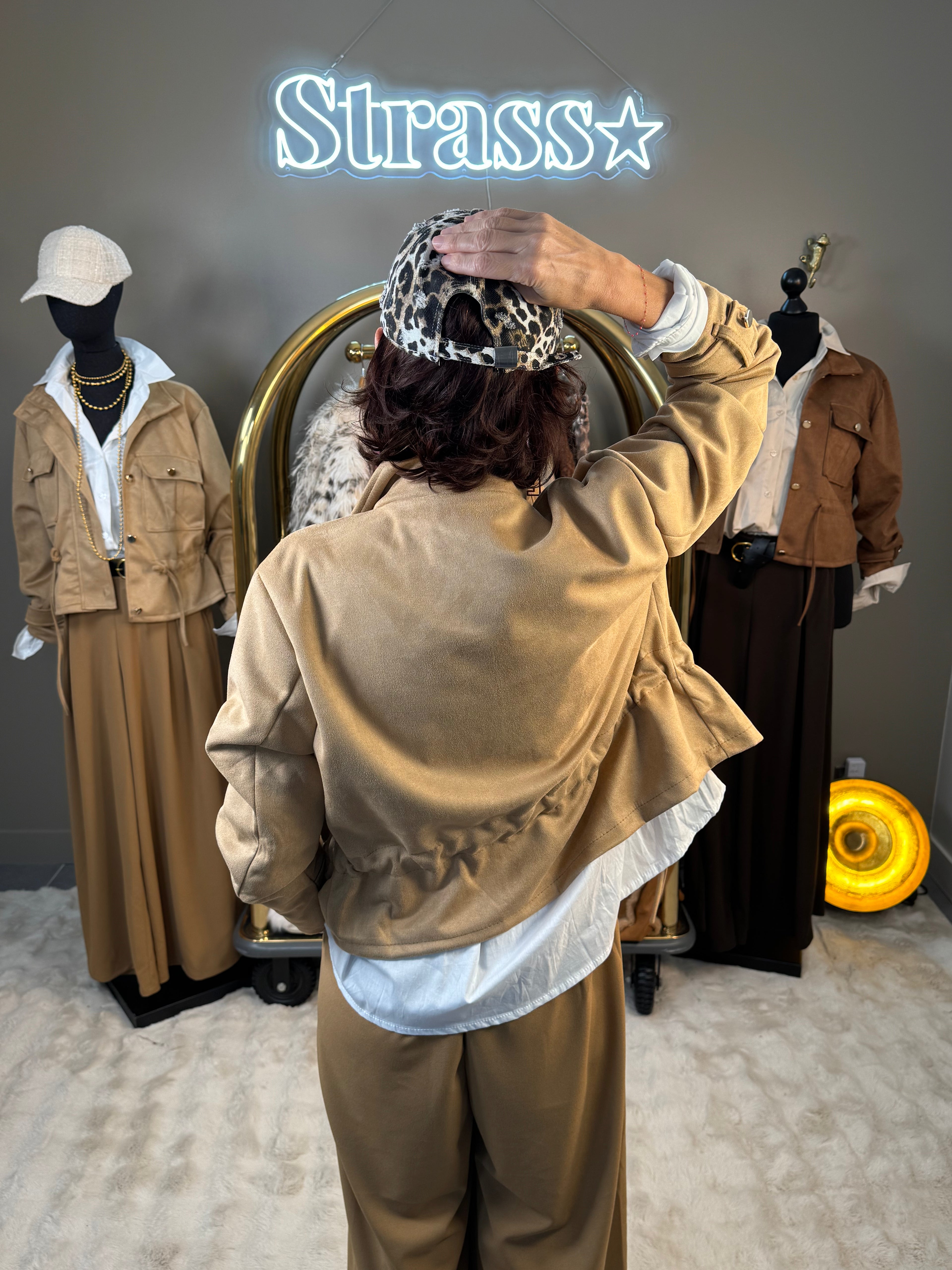 Veste Suédine Camel