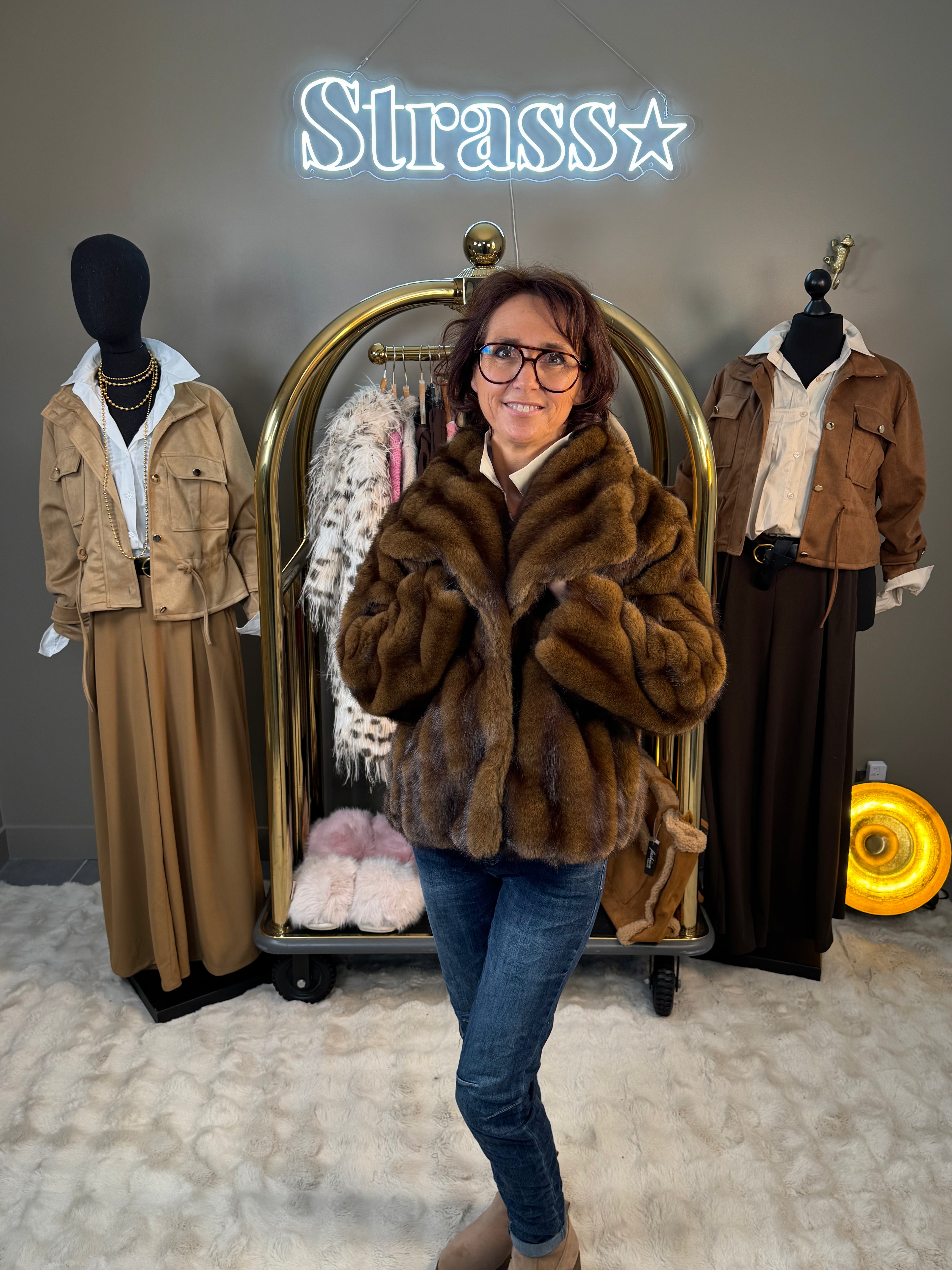 Manteau Court Faux Vison