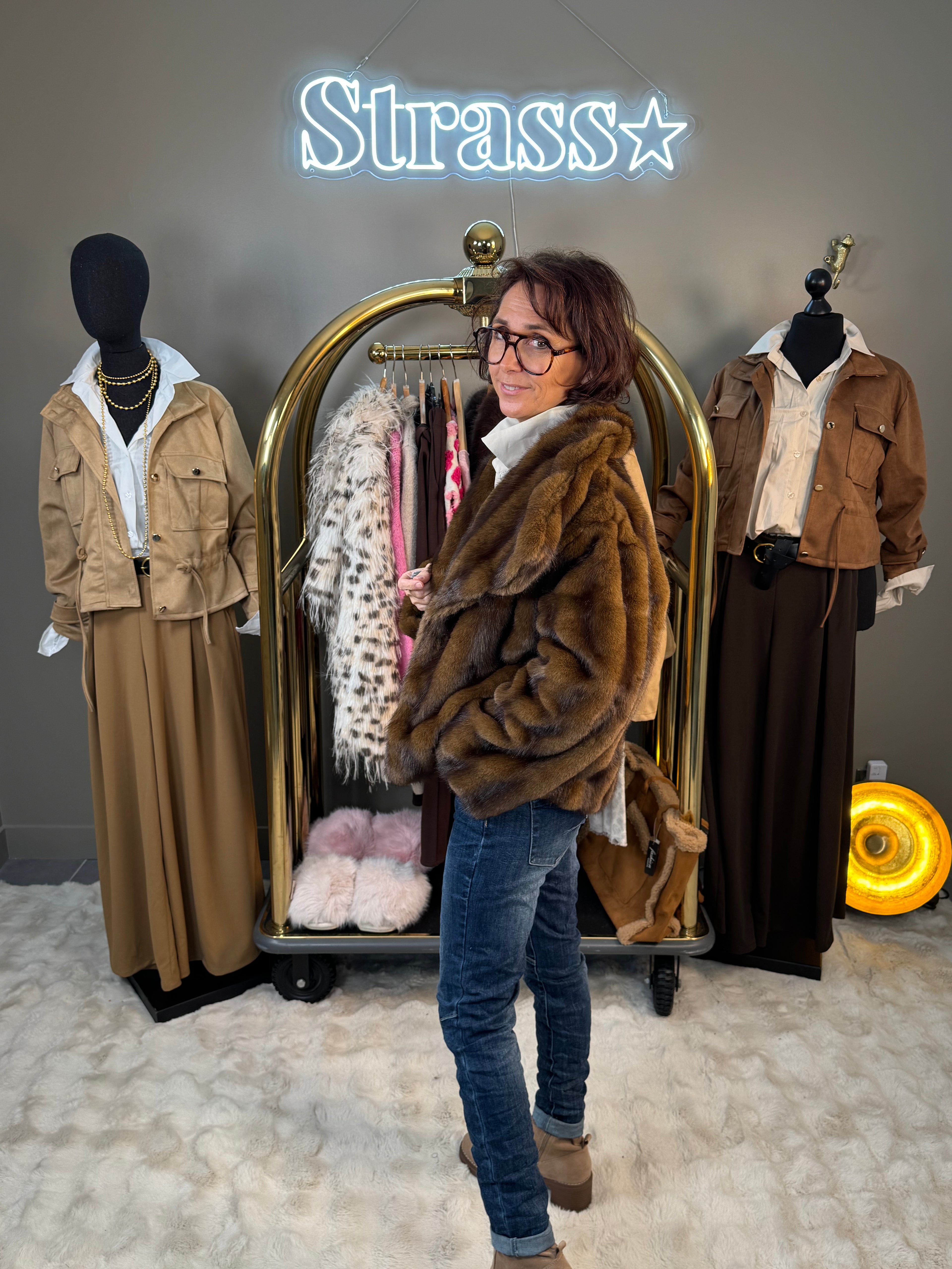 Manteau Court Faux Vison