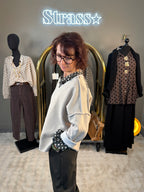 Sweat Coutures Apparentes Beige