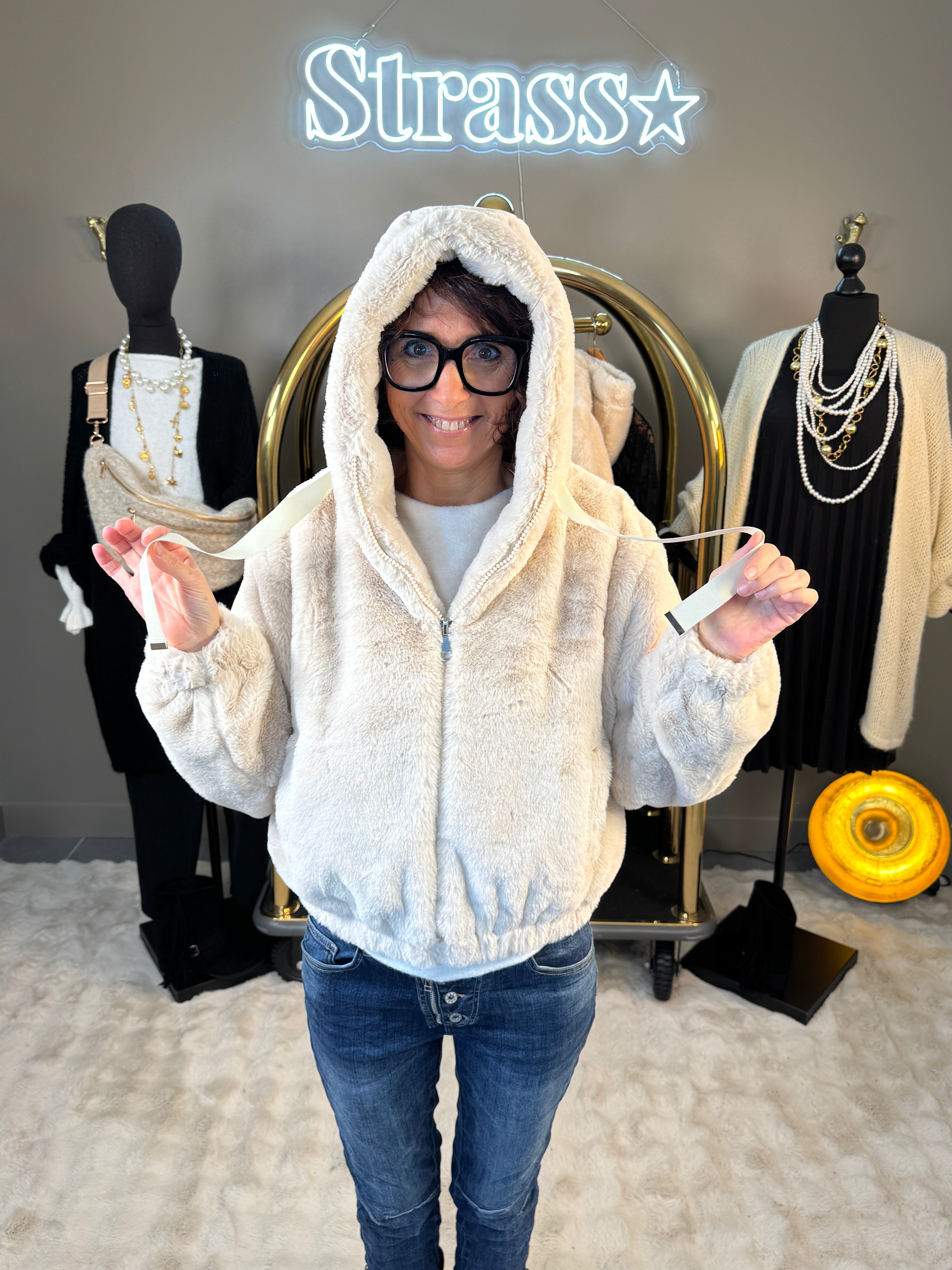 Blouson Kiki Capuche Beige