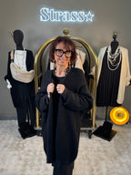 Gilet Bernadette Mi Long Noir