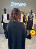 Gilet Bernadette Mi Long Noir