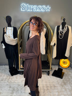 Robe Lainage Plissé Choco