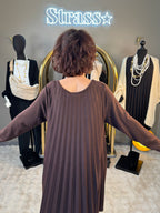 Robe Lainage Plissé Choco