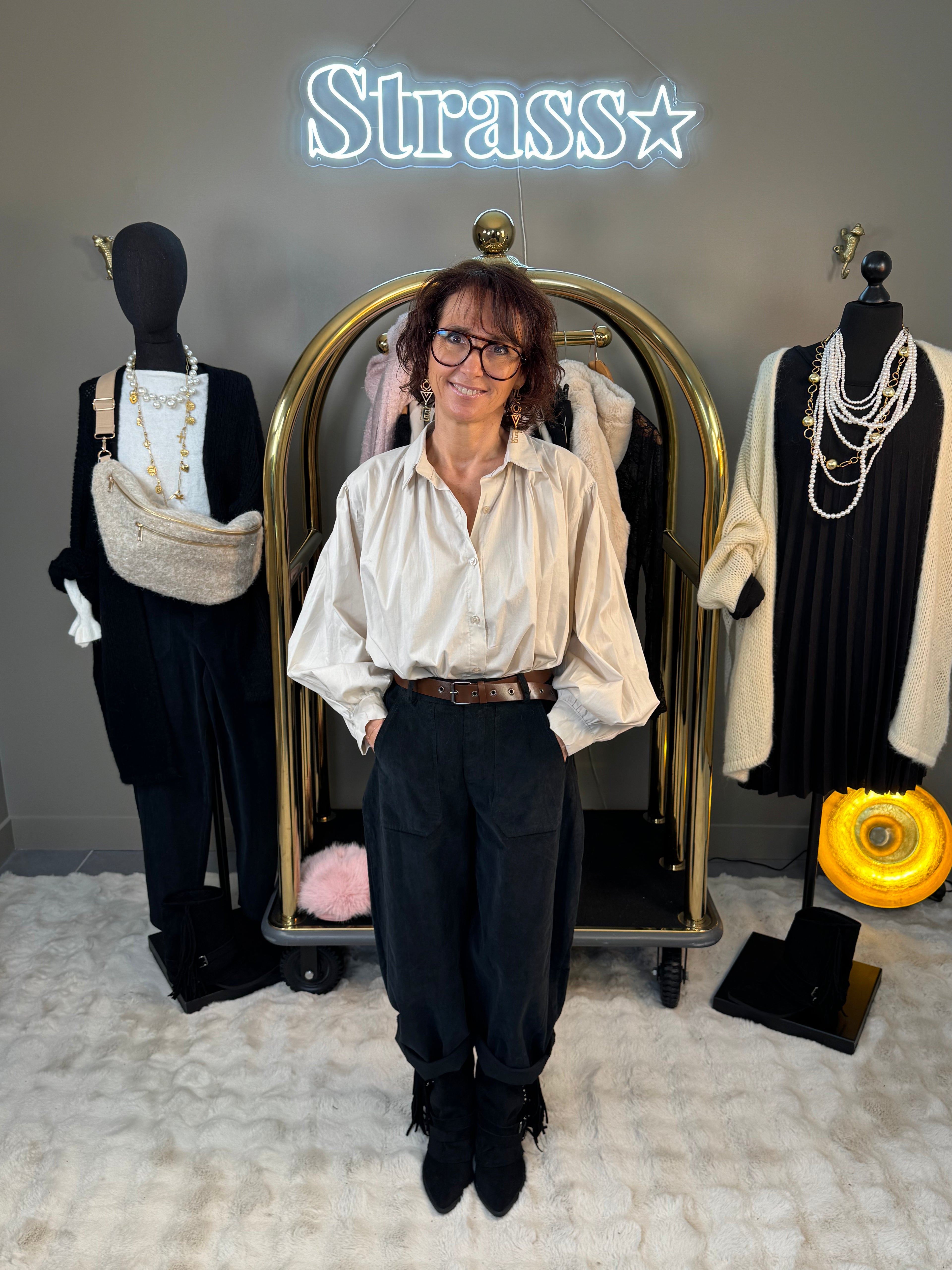 Pantalon Bulle Velours Noir