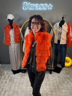 Gilet Sans Manche Jerry Fausse Fourrure Orange