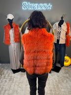 Gilet Sans Manche Jerry Fausse Fourrure Orange