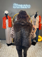 Gilet Sans Manche Marcel Fausse Fourrure Choco