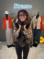 Gilet Sans Manche Marcel Fausse Fourrure Choco