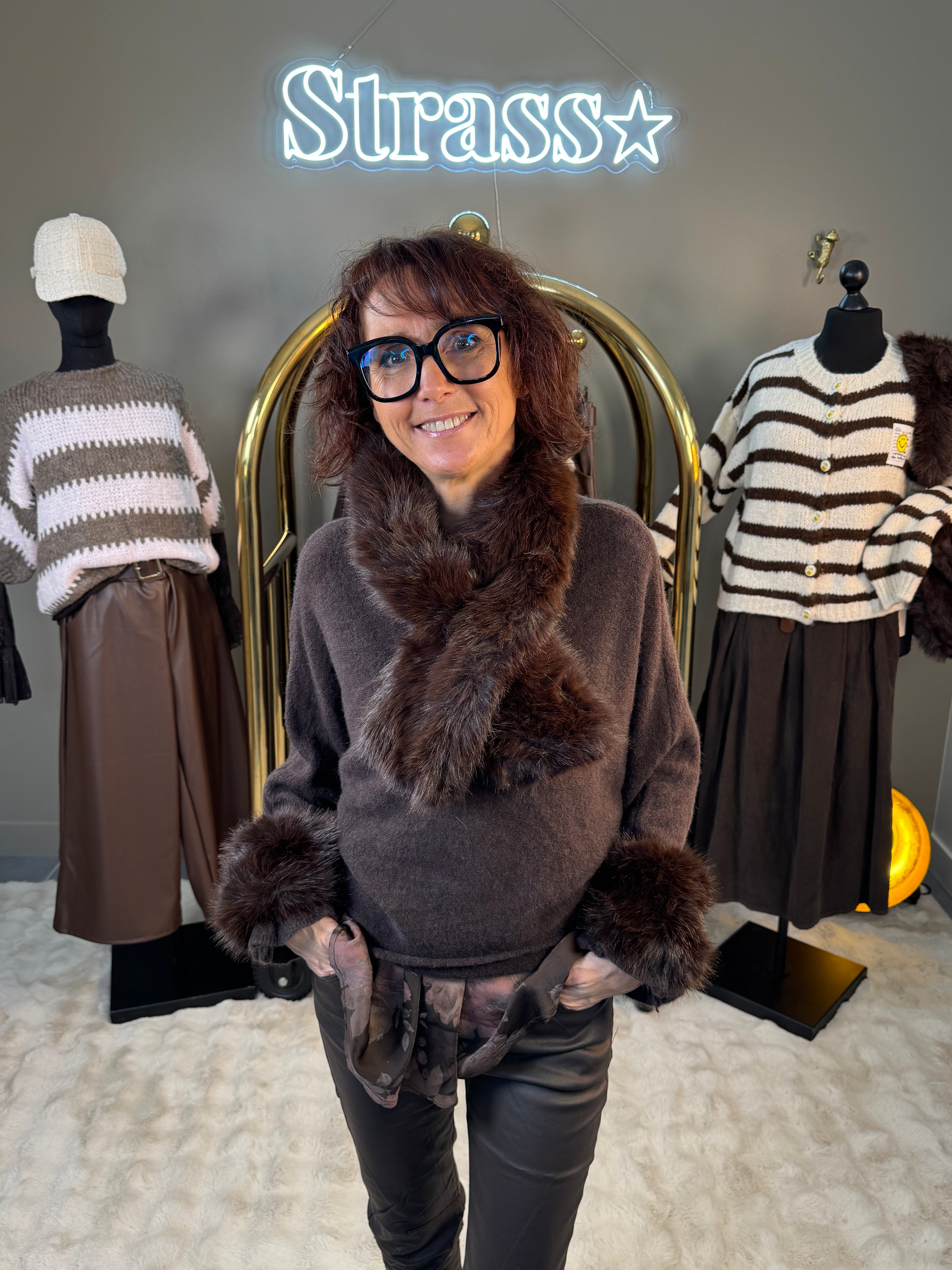 Écharpe Fausse Fourrure Choco