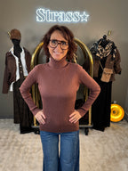 Pull Col Roulé Choco