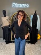 Pull Cache Coeur Chaussette Noir