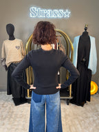 Pull Cache Coeur Chaussette Noir