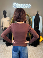 Pull V Chaussette Choco