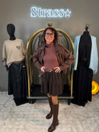 Jupe Courte Velours Choco