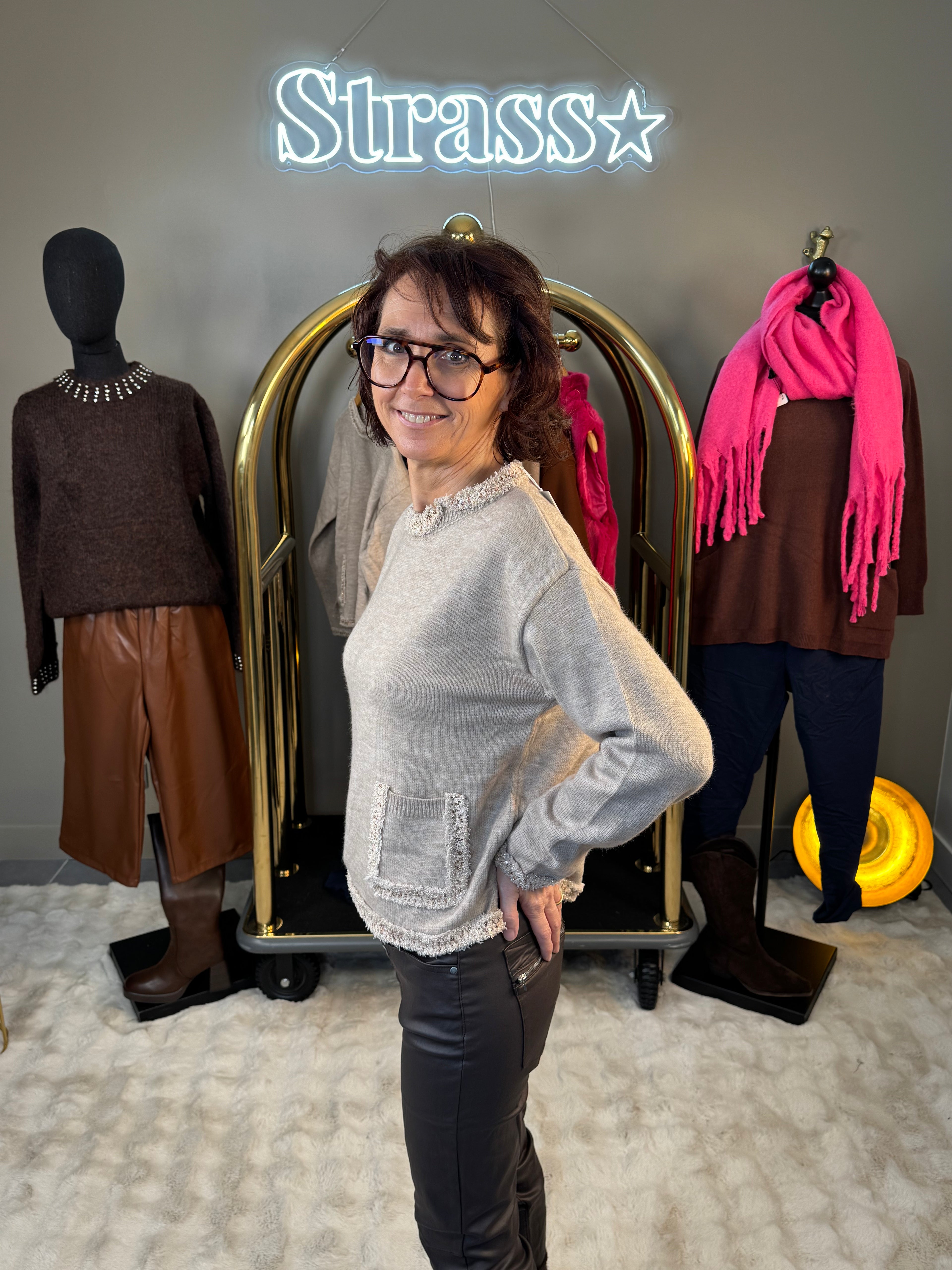 Pull Poches Paillettes