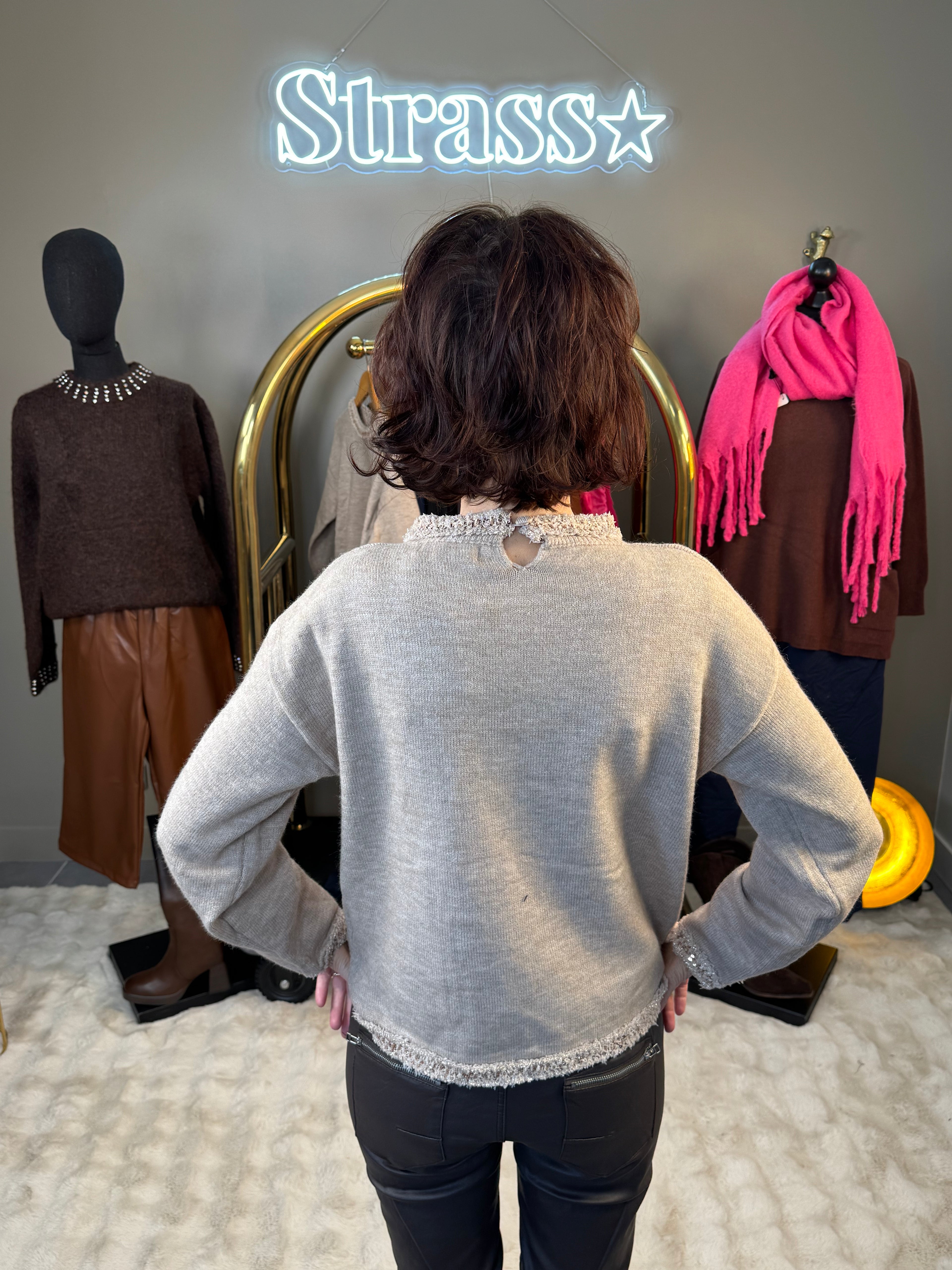 Pull Poches Paillettes