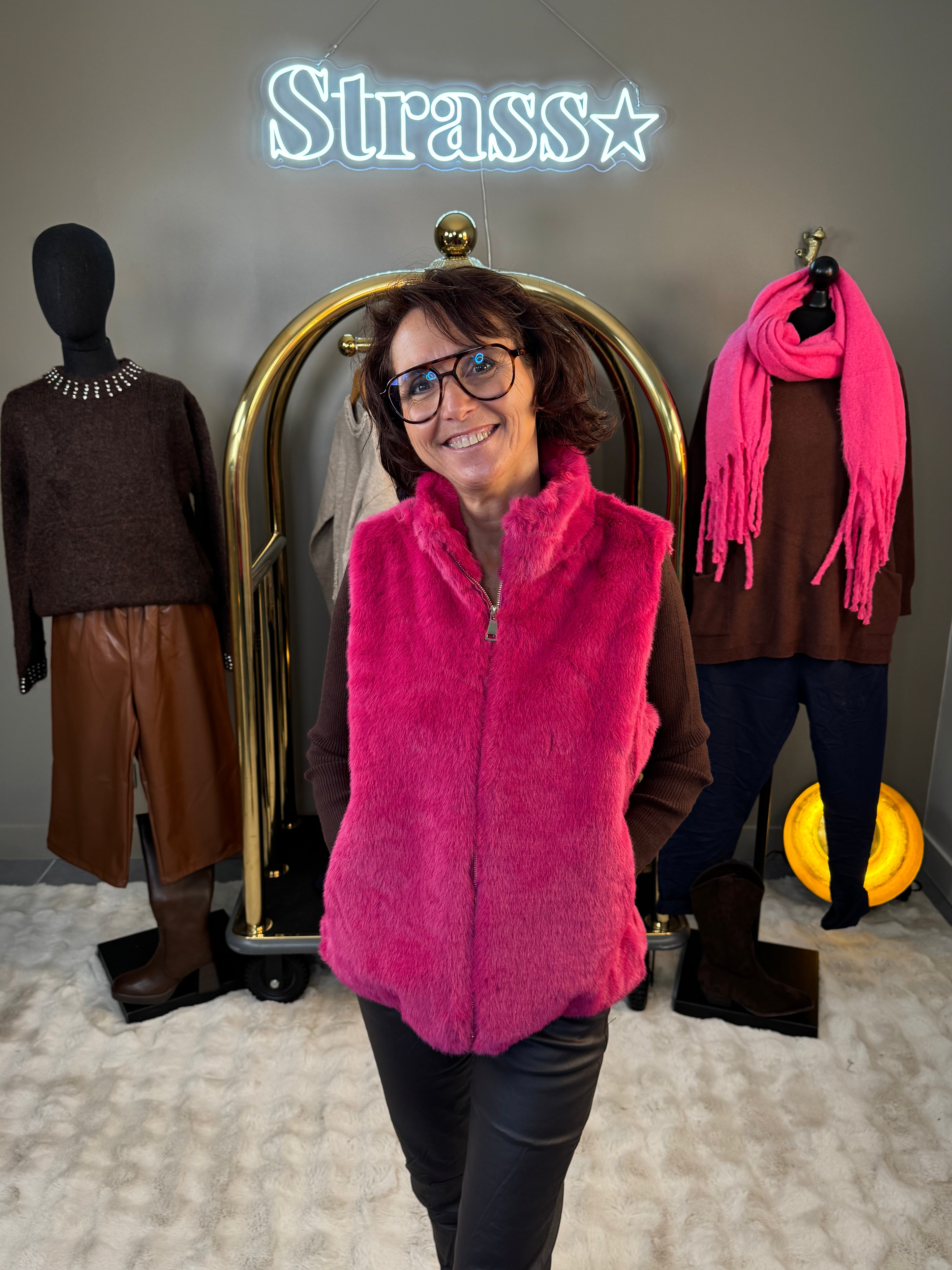 Veste sans manche Fausse Fourrure Claudia