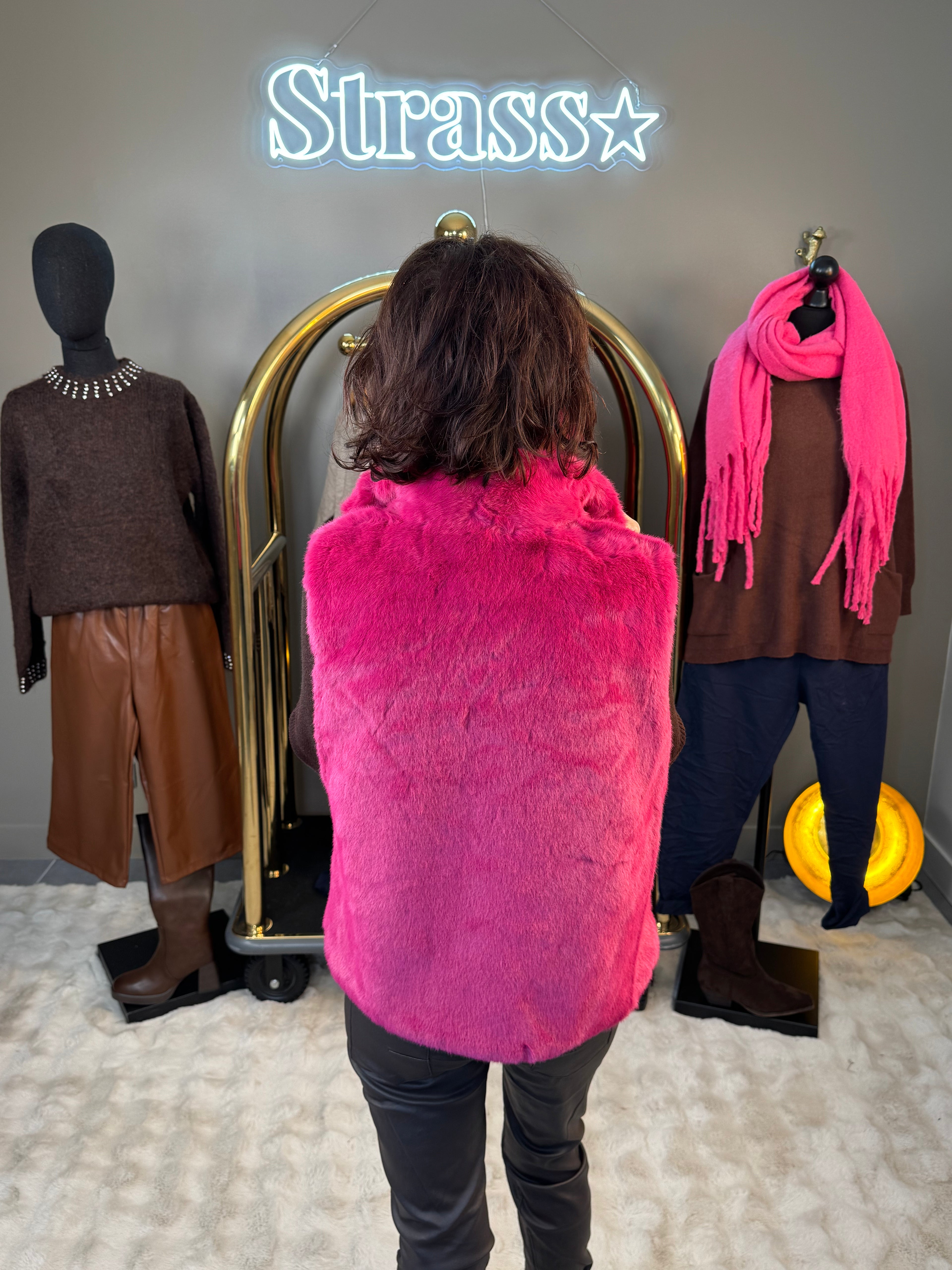 Veste sans manche Fausse Fourrure Claudia