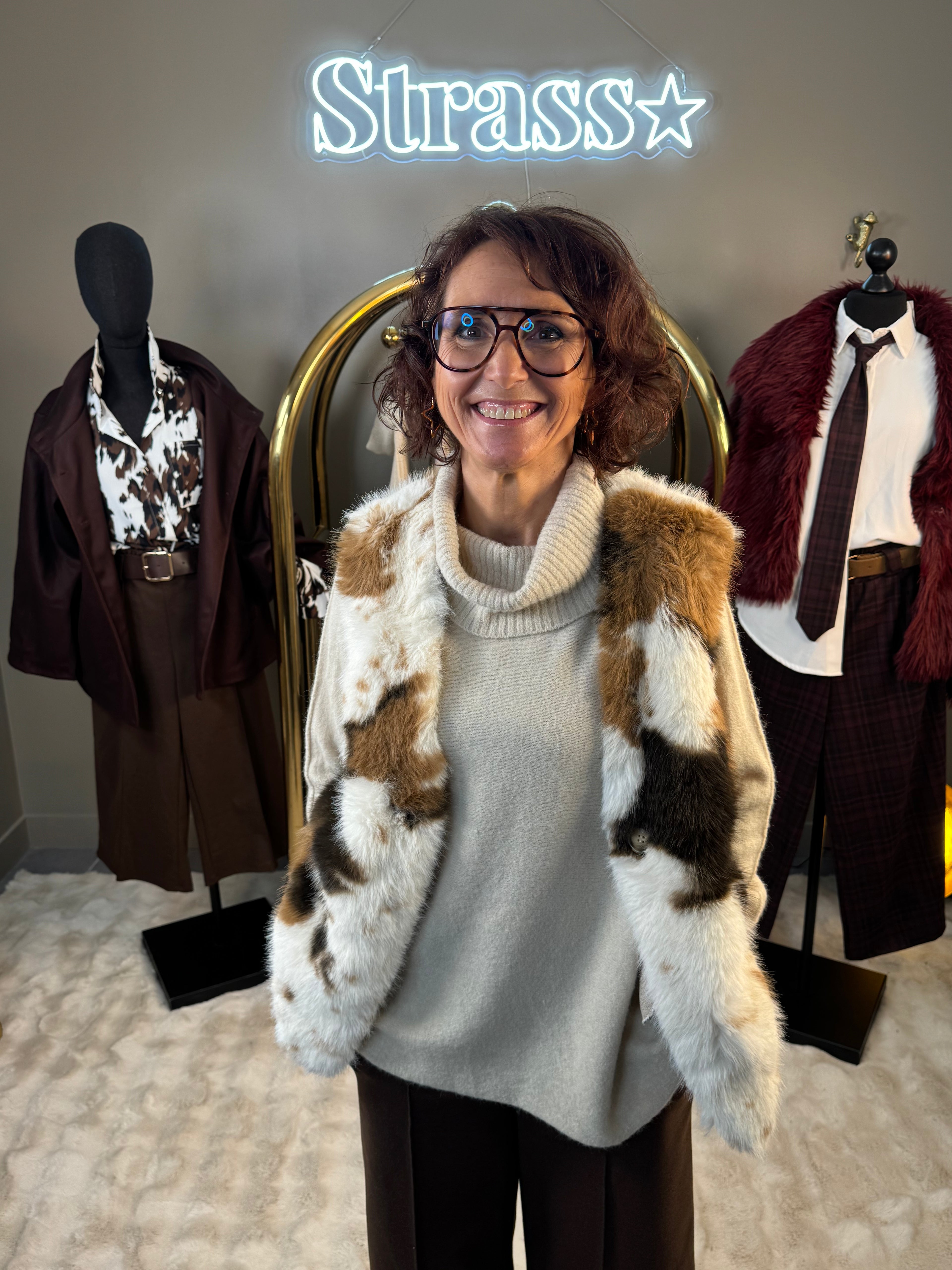 Veste Sans Manche Fausse Fourrure Woodie