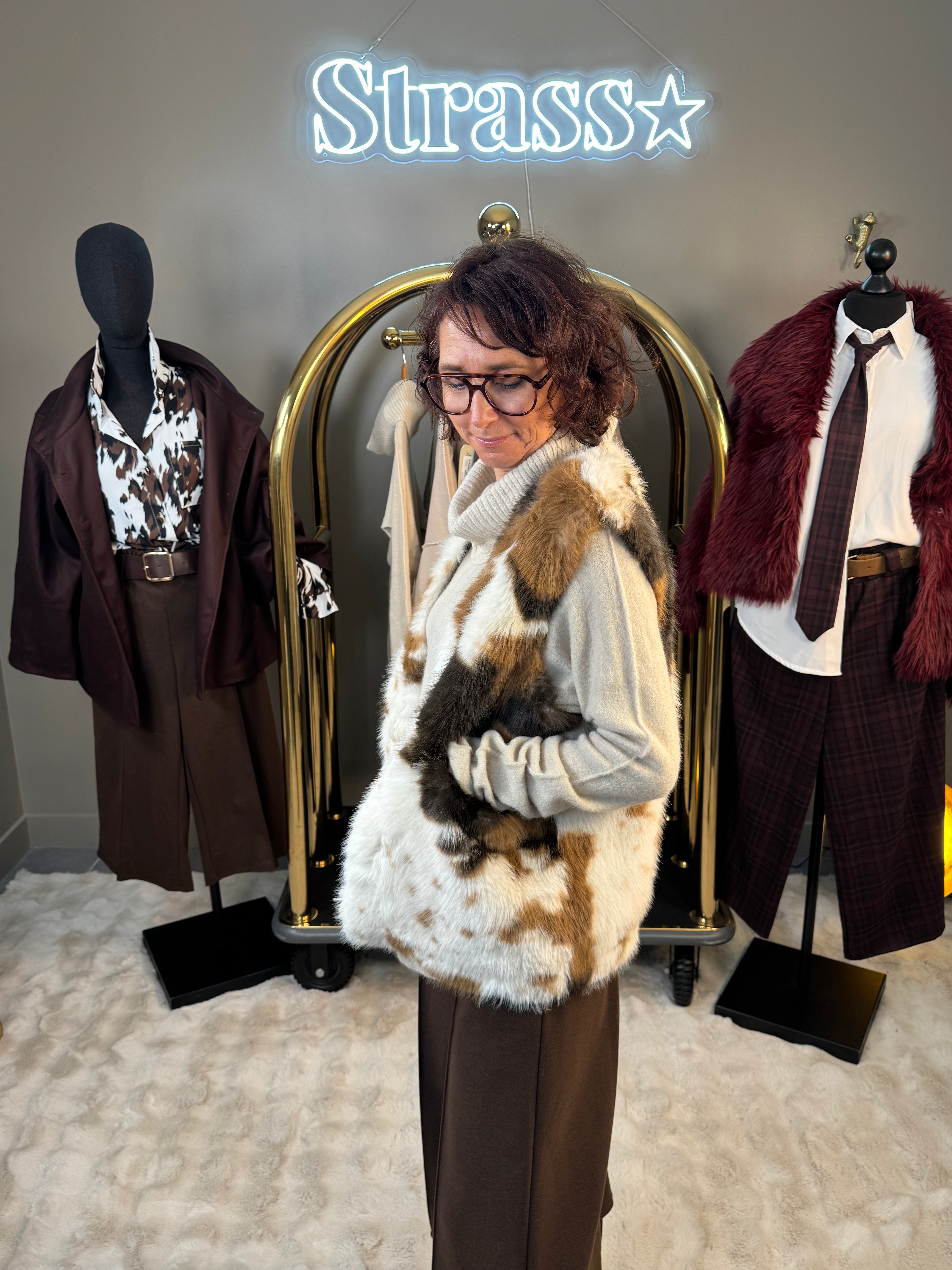 Veste Sans Manche Fausse Fourrure Woodie