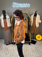 Veste Suédine Cognac